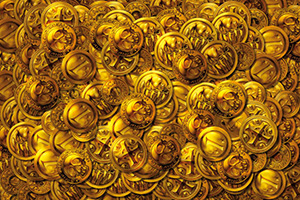 Монеты в оформлении правил настольной игры Ямайка (Jamaica). Фотография взята с сайта http://www.boardgamegeek.com